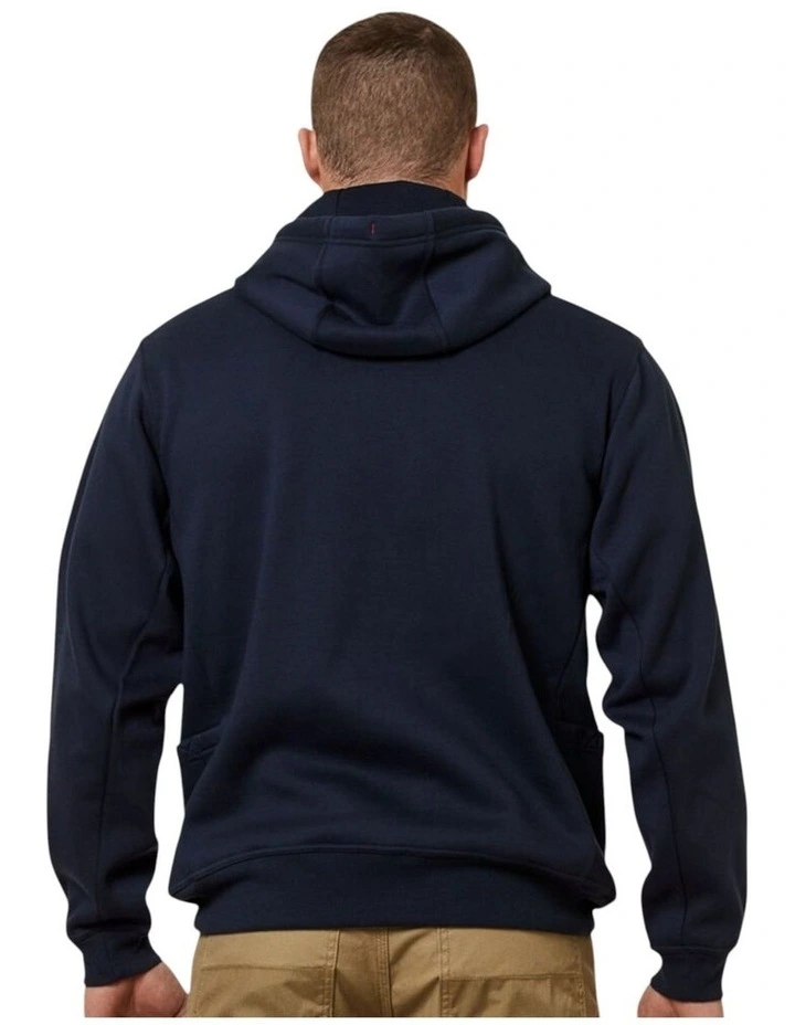 Brushed Fleece Hoodie Jumper in Navy image 2