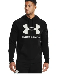 Ua Rival Fleece Big Logo Hoodie Sweatshirt in Black