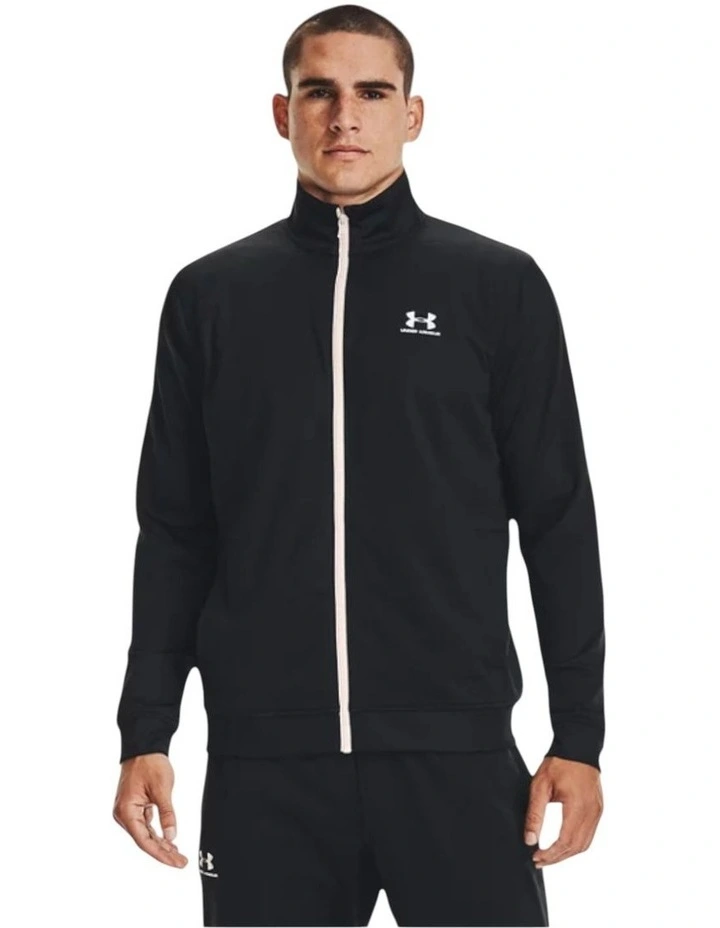 Ua Sportstyle Tricot Jacket Active Sweatshirt in Black image 1