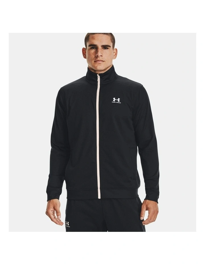 Ua Sportstyle Tricot Jacket Active Sweatshirt in Black image 1
