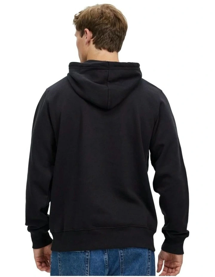 Half Dome Pullover Cotton Hoodie in Black image 2
