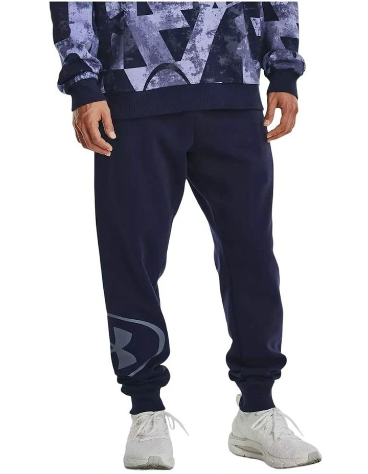 Rival Fleece Marco Branded Joggers in Navy image 1