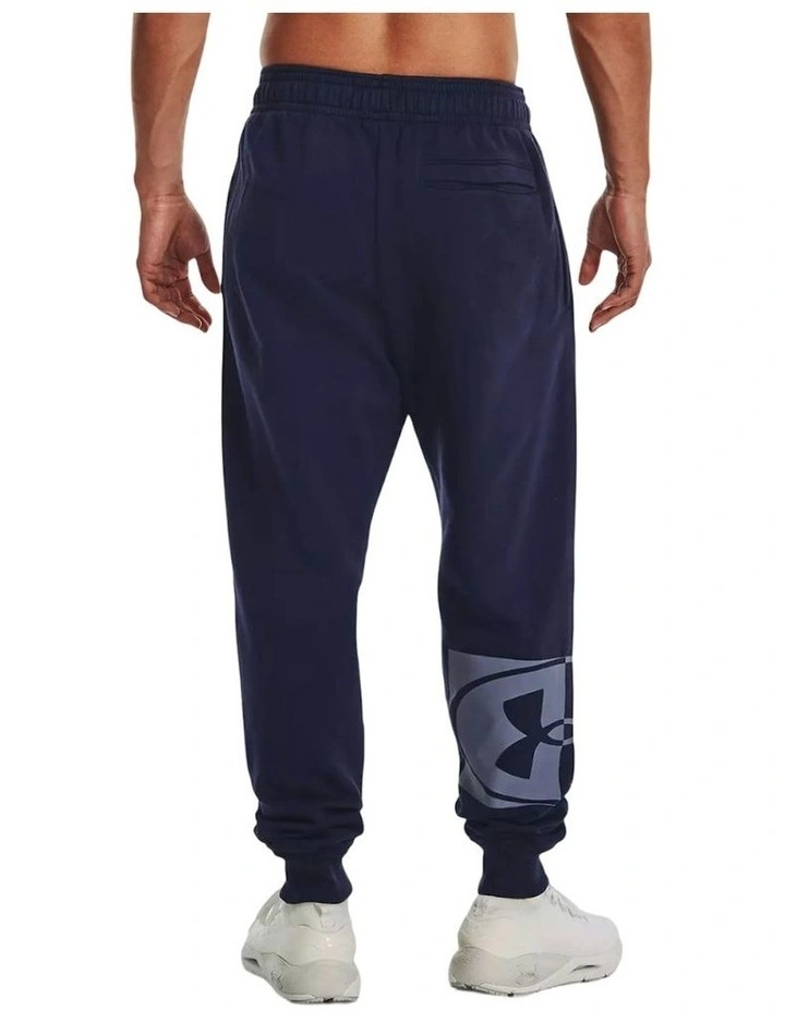 Rival Fleece Marco Branded Joggers in Navy image 2