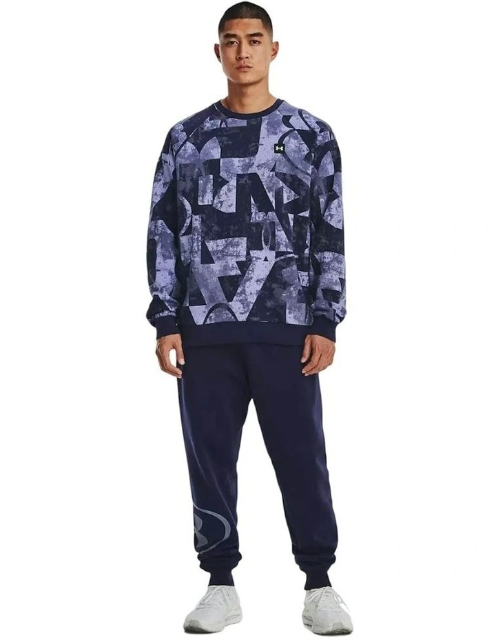 Rival Fleece Marco Branded Joggers in Navy image 3