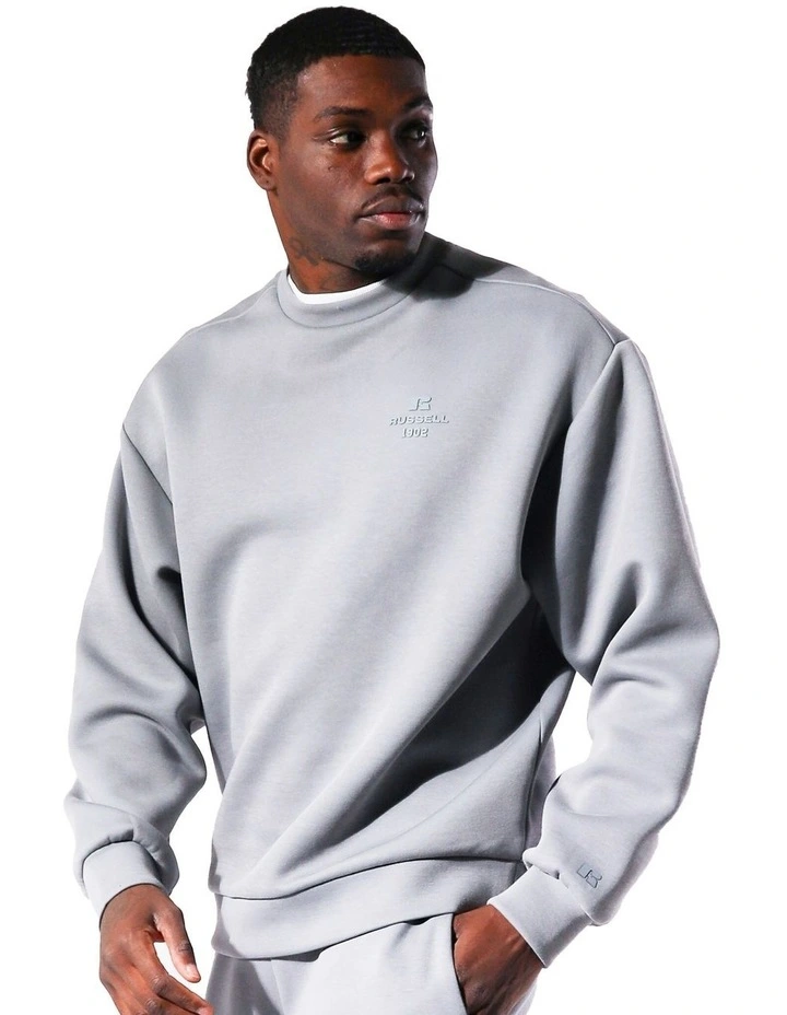 R Tech Leisure Crew Sweater in Ash Grey image 4