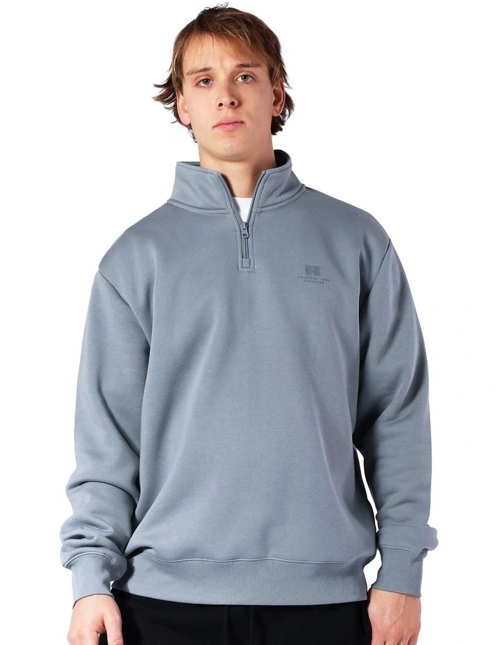 Brooklyn Quarter Zip Sweater in Grey image 1