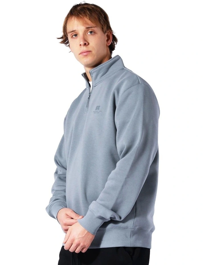 Brooklyn Quarter Zip Sweater in Grey image 3