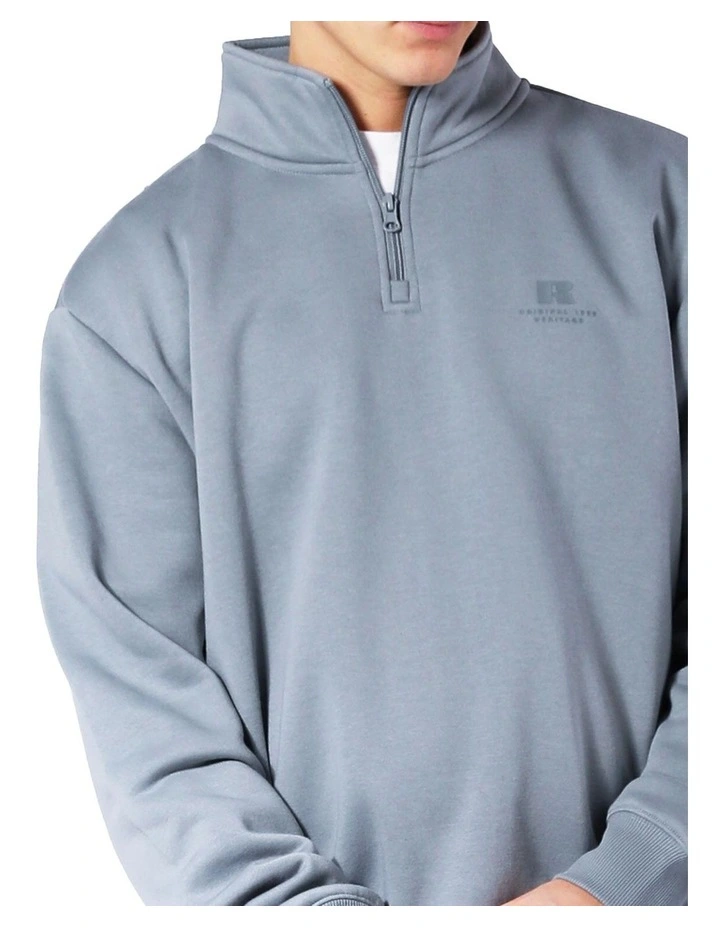 Brooklyn Quarter Zip Sweater in Grey image 4