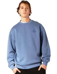 R Tech Leisure 1902 Crew Sweater in Blue Mirage