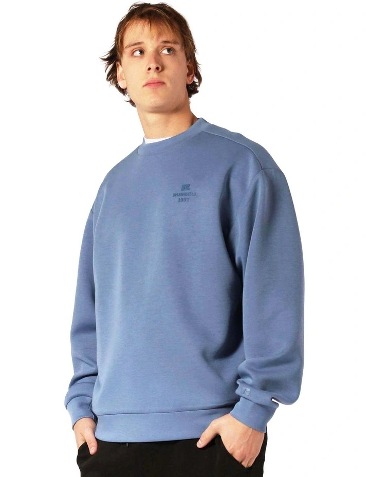 R Tech Leisure 1902 Crew Sweater in Blue Mirage image 3