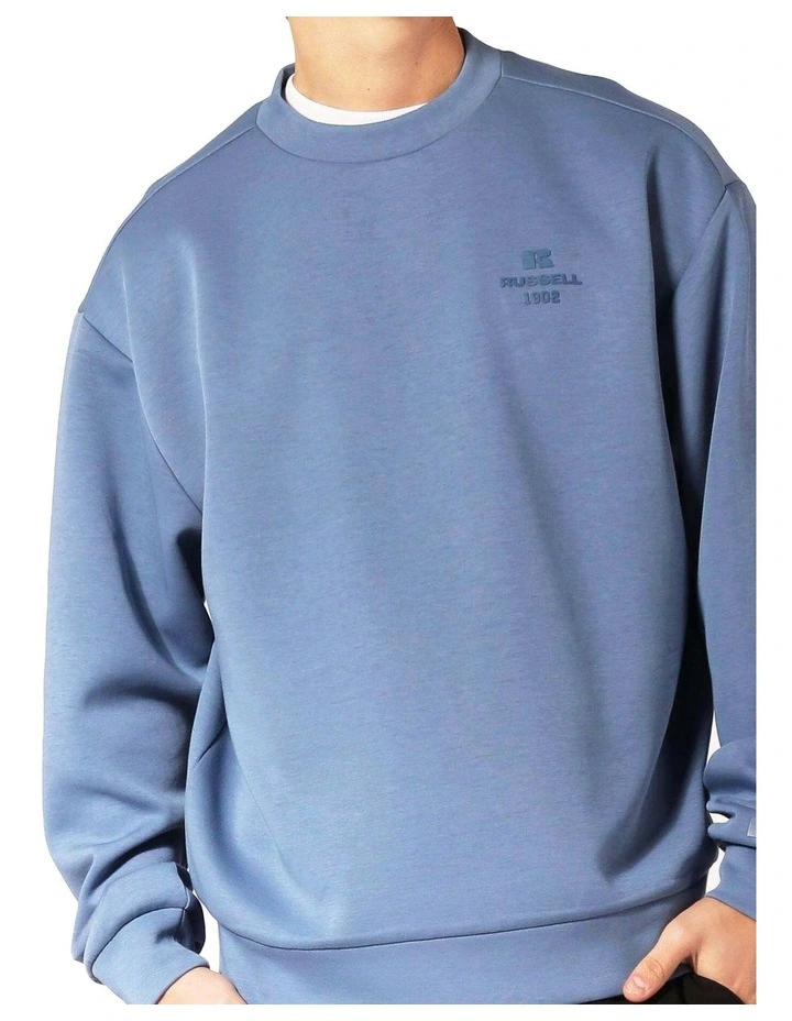R Tech Leisure 1902 Crew Sweater in Blue Mirage image 4