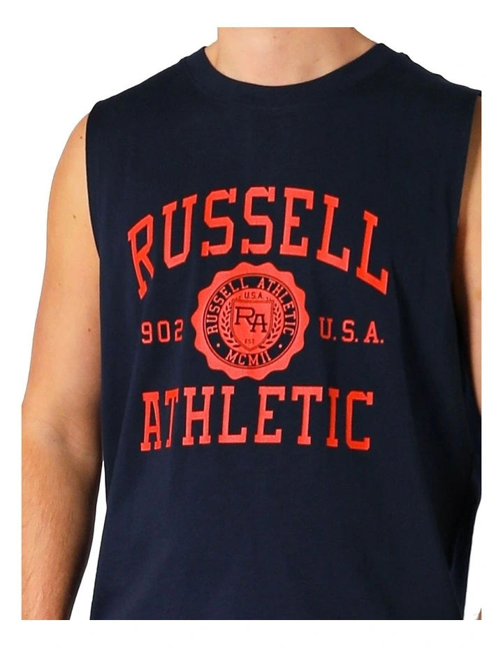 Arched Muscle Tank in Michigan Navy image 4