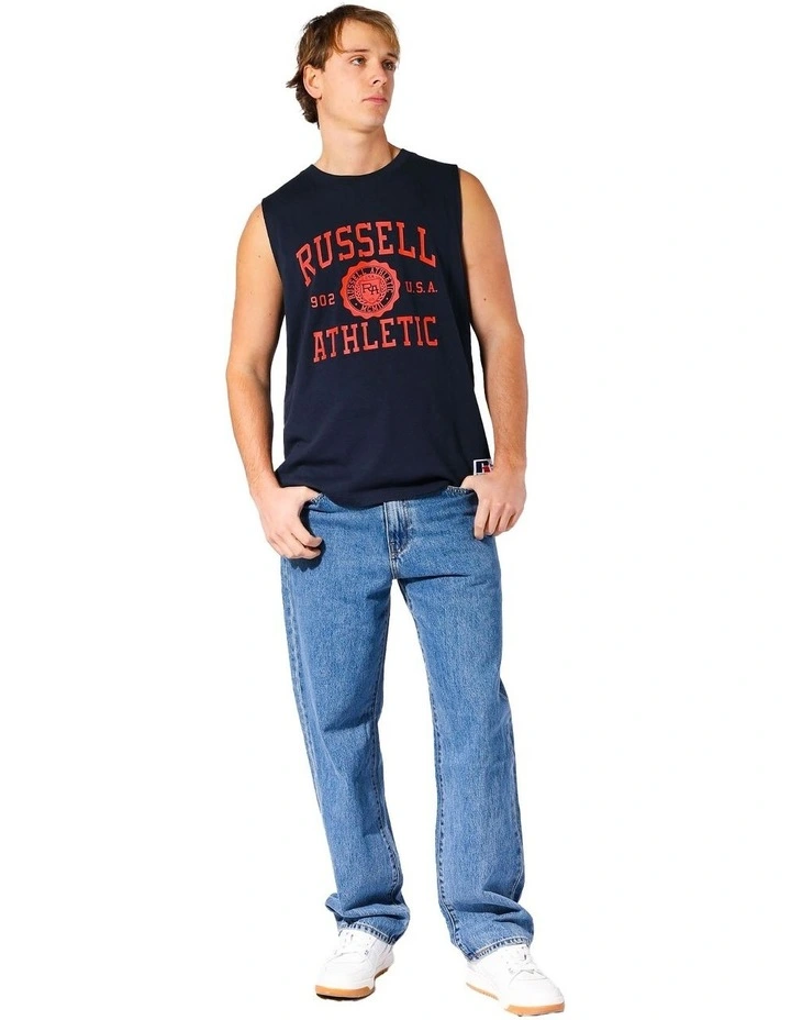 Arched Muscle Tank in Michigan Navy image 5