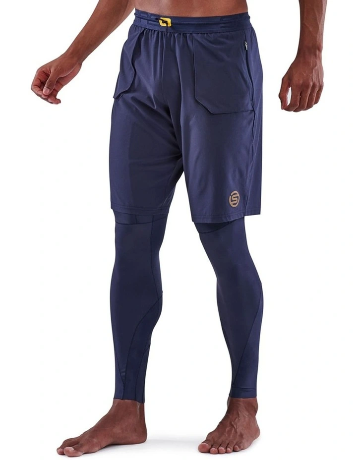 Travel And Recovery Long Tights in Navy image 4