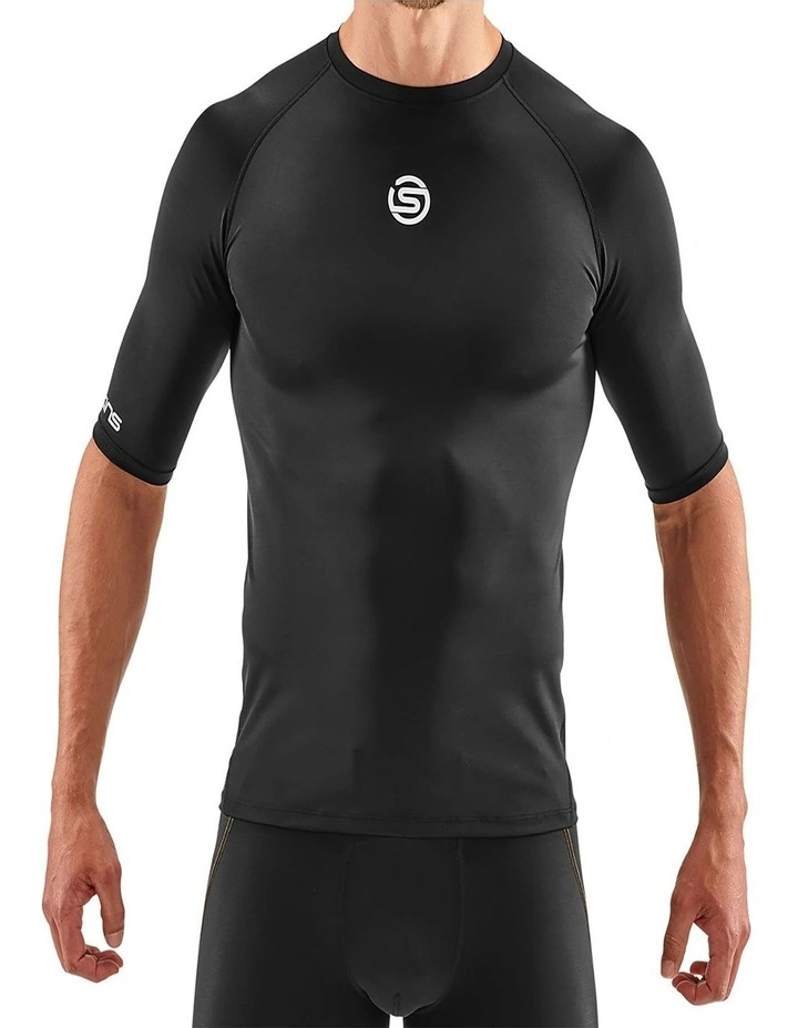 Activewear Short Sleeve Top in Black image 1