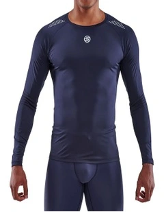 Series-3 Activewear Long Sleeve Top in Navy Blue