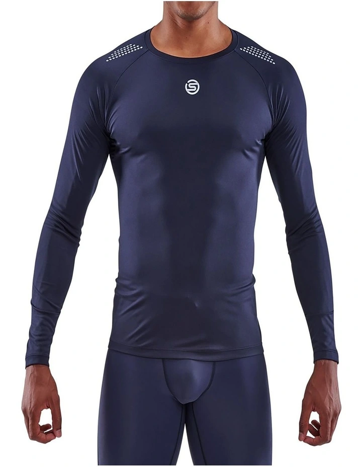 Series-3 Activewear Long Sleeve Top in Navy Blue image 1