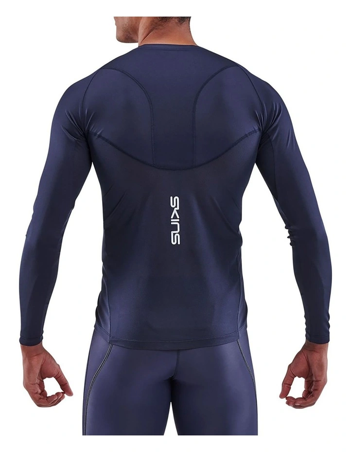 Series-3 Activewear Long Sleeve Top in Navy Blue image 2