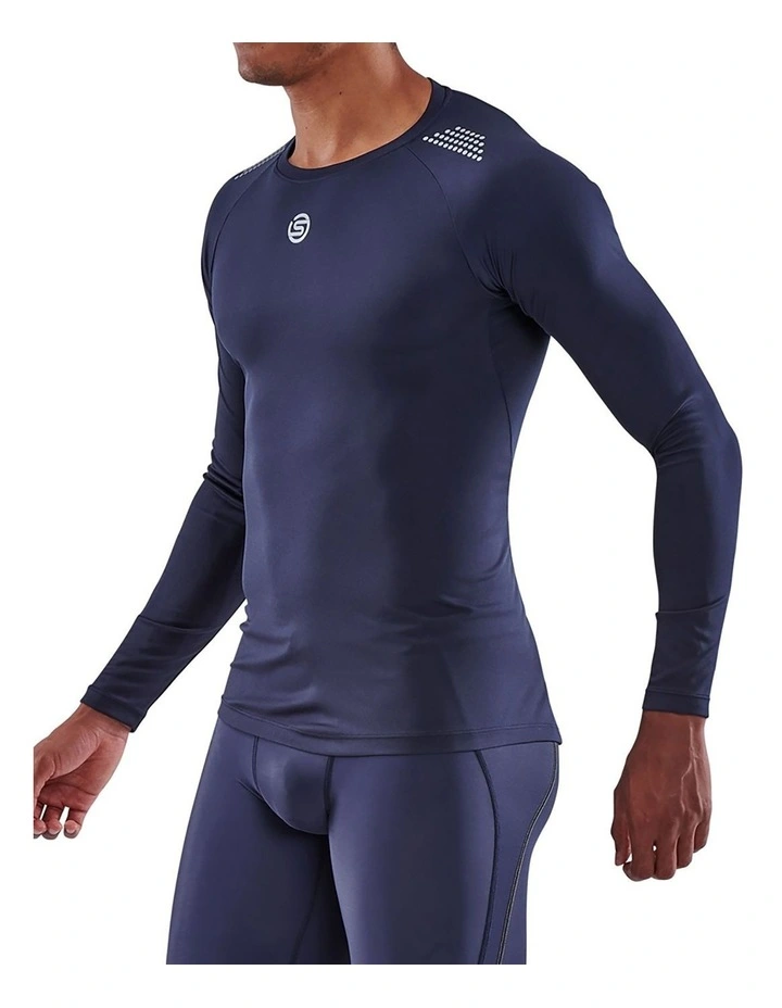 Series-3 Activewear Long Sleeve Top in Navy Blue image 3