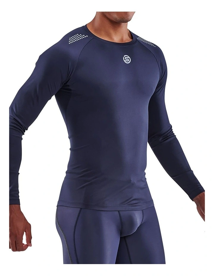 Series-3 Activewear Long Sleeve Top in Navy Blue image 4