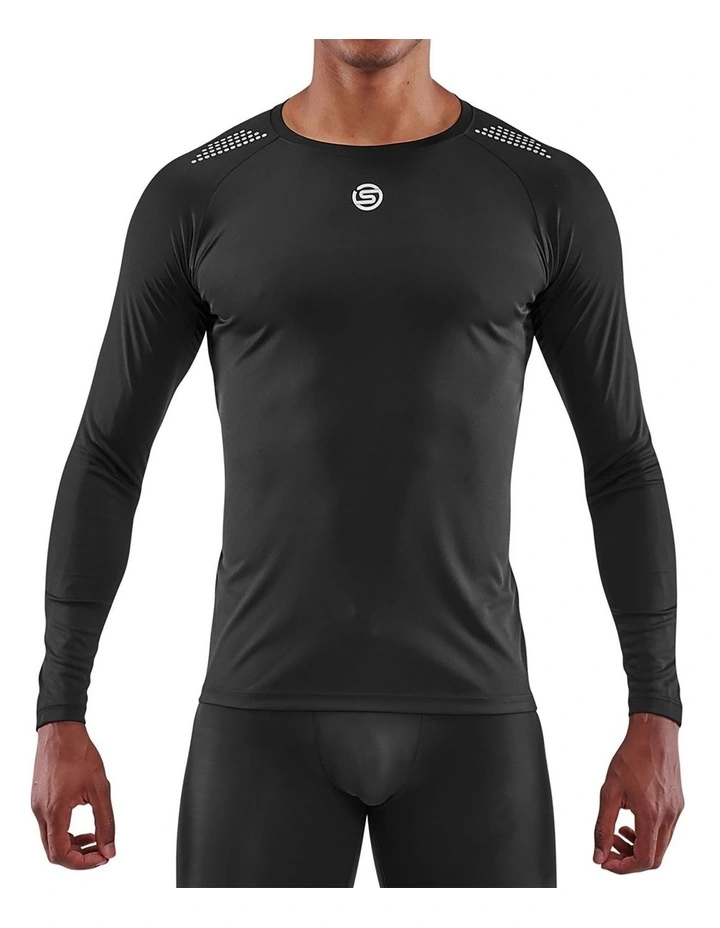 Series-3 Activewear Long Sleeve Top in Black image 1