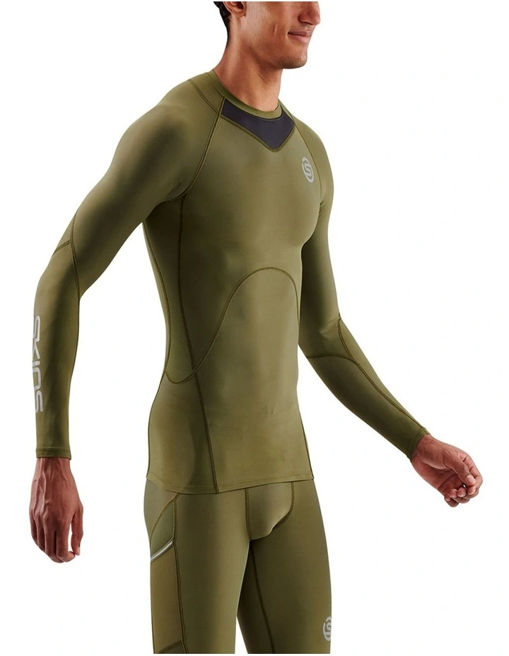 Gym Long Sleeve Top in Khaki image 3