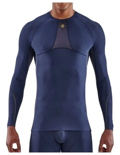 Skins Men's Series-5 Activewear Long Sleeve Top Navy Blue