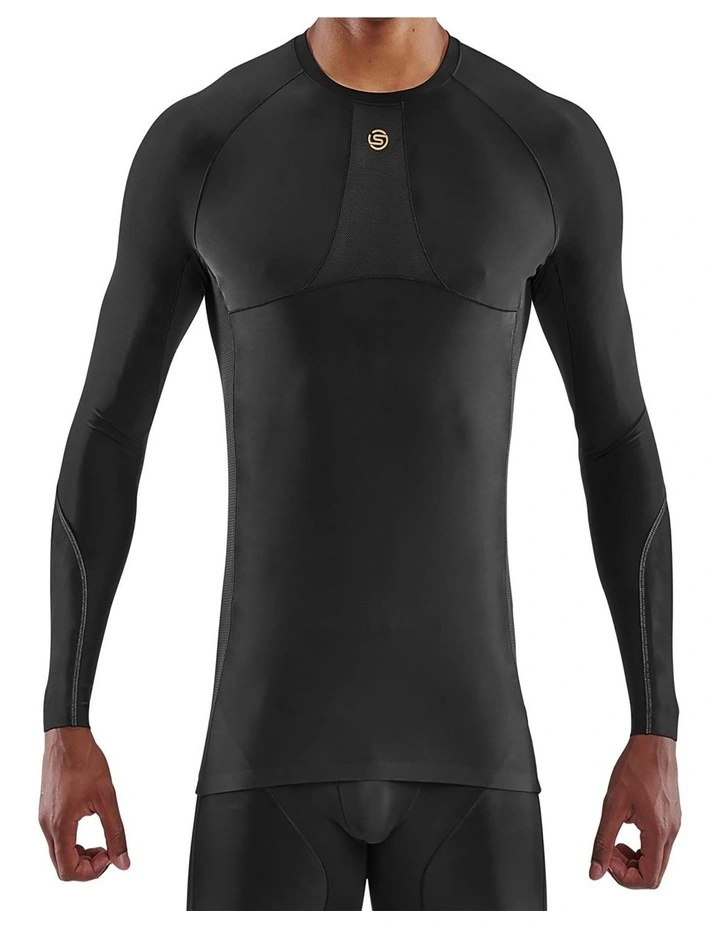 Activewear Long Sleeve Top in Black image 1