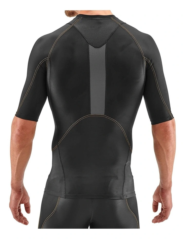 Skins Men's Series-3 Active 400 Short Sleeve Top in Black image 2