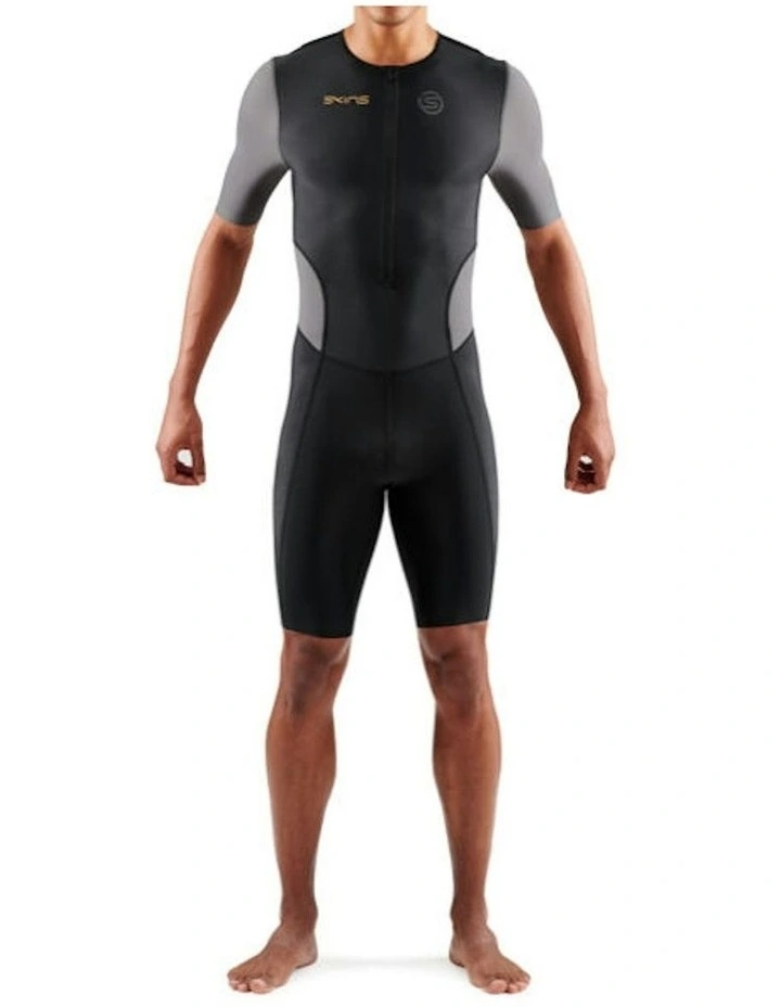 Triathlon Activewear Brand Short Sleeve Tri Suit in Black image 2