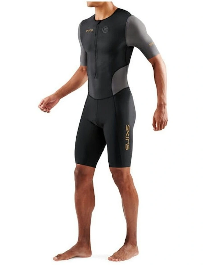 Triathlon Activewear Brand Short Sleeve Tri Suit in Black image 3