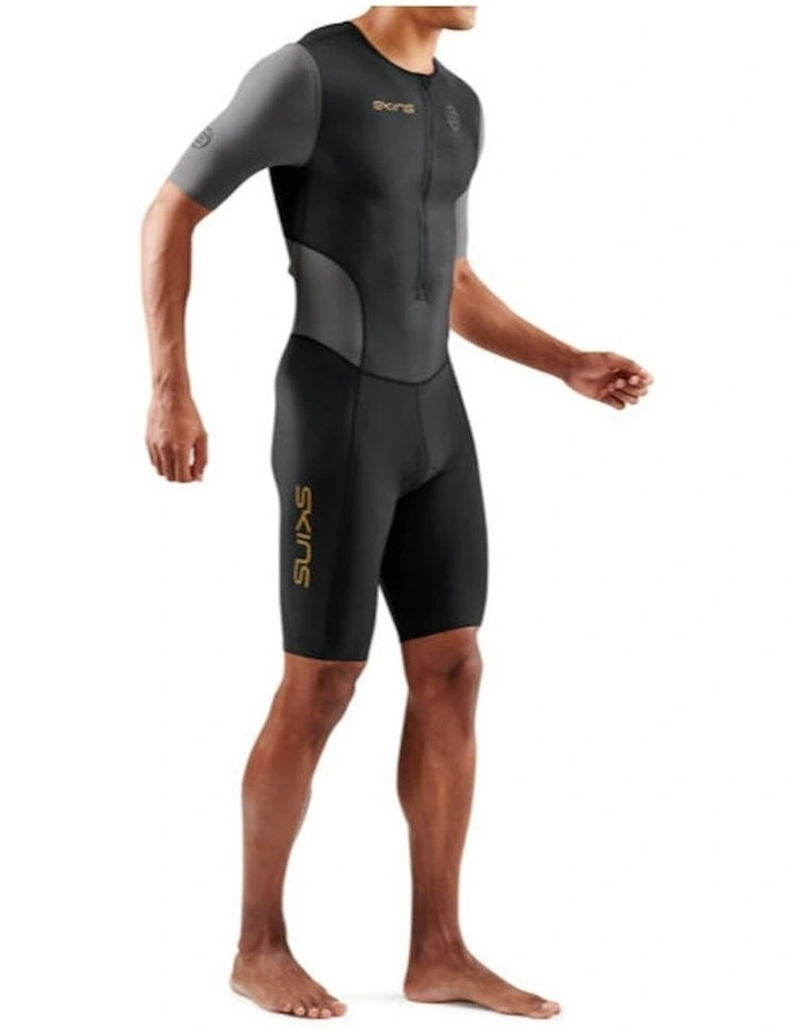 Triathlon Activewear Brand Short Sleeve Tri Suit in Black image 4