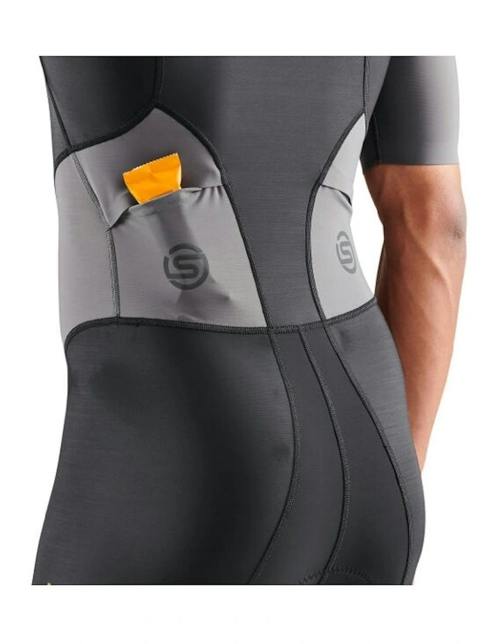 Triathlon Activewear Brand Short Sleeve Tri Suit in Black image 5