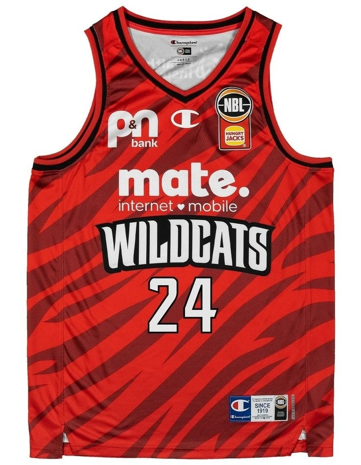 Perth Wildcats 25/26 Primary Jersey - Jesse Wagstaff in Red image 2