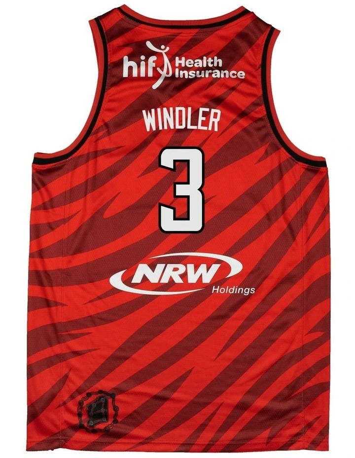 Perth Wildcats 25/26 Primary Jersey - Dylan Windler in Red image 3