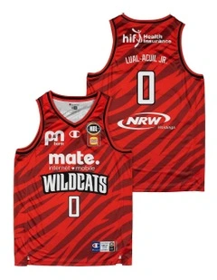 Perth Wildcats 25/26 Primary Jersey - Jo Lual-Acuil Jr in Red