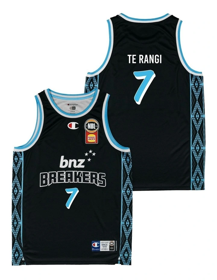 Reuben Te Rangi New Zealand Breakers 25/26 Primary Jersey in Black image 1