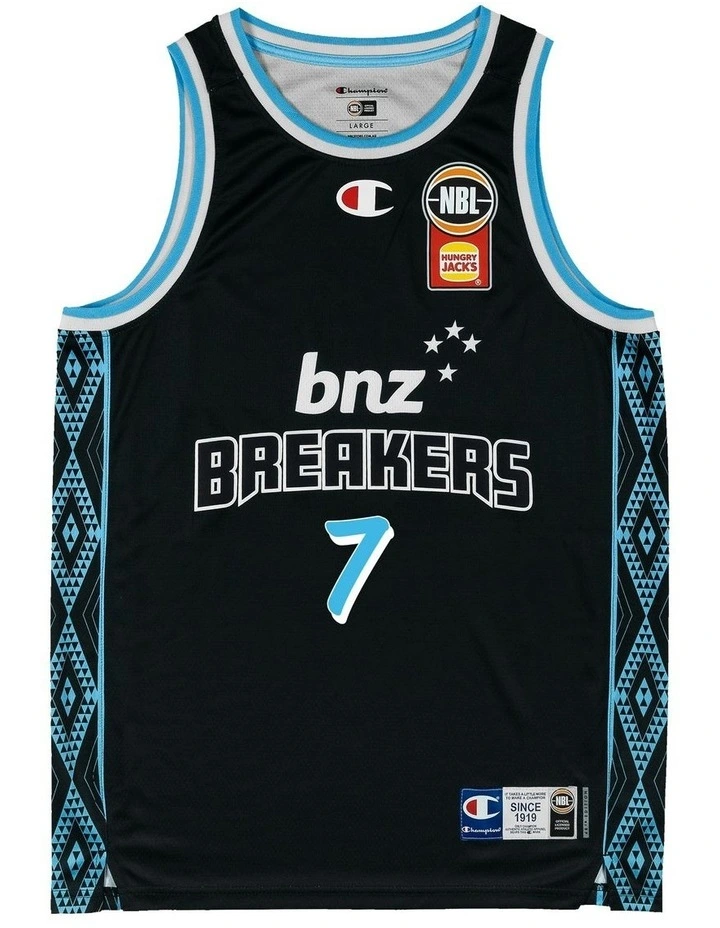 Reuben Te Rangi New Zealand Breakers 25/26 Primary Jersey in Black image 2