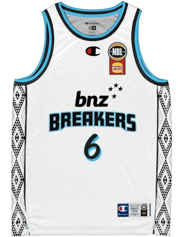 Parker Jackson-Cartwright New Zealand Breakers 25/26 Alternate Jersey in White image 2
