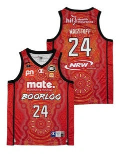 Perth Wildcats 25/26 Indigenous Jersey Jesse Wagstaff in Red