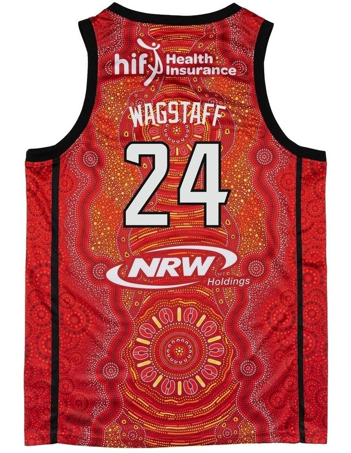 Perth Wildcats 25/26 Indigenous Jersey Jesse Wagstaff in Red image 4