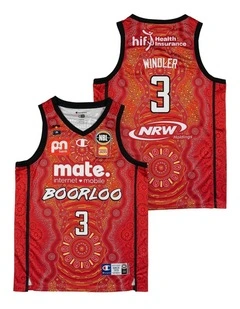 Perth Wildcats 25/26 Indigenous Jersey Dylan Windler in Red