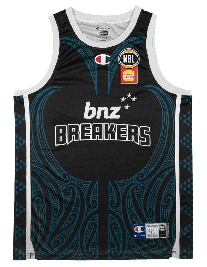 New Zealand Breakers 25/26 Indigenous Jersey in Black image 3