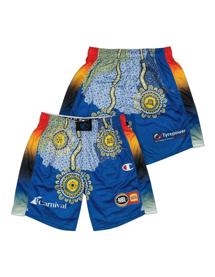 Brisbane Bullets Indigenous Shorts 25/26 in Blue image 1
