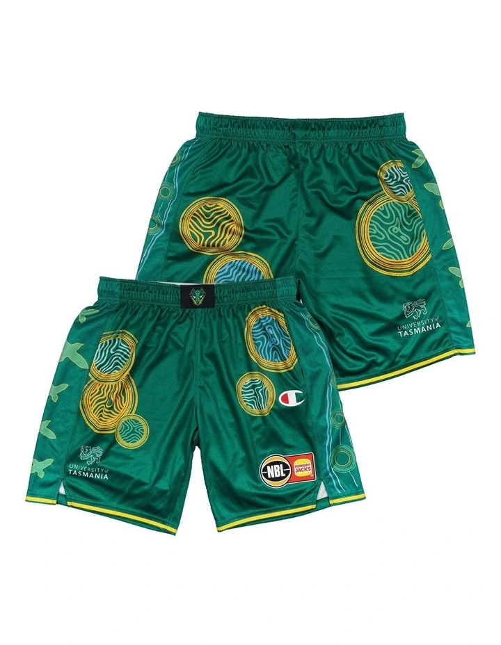 Tasmania JackJumpers 25/26 Indigenous Shorts in Green image 1