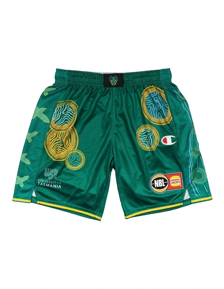 Tasmania JackJumpers 25/26 Indigenous Shorts in Green image 3