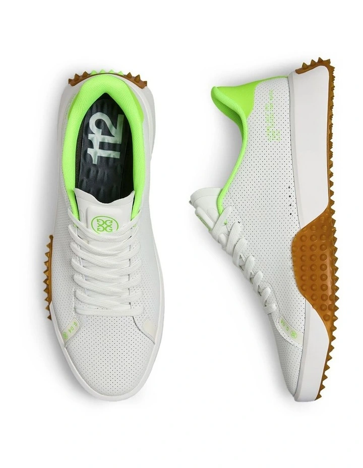 G.112 Perforated Leather Golf Shoes in Snow/Gecko image 2