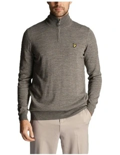 Core 1/4 Zip Merino Mix in Mid Grey Marl