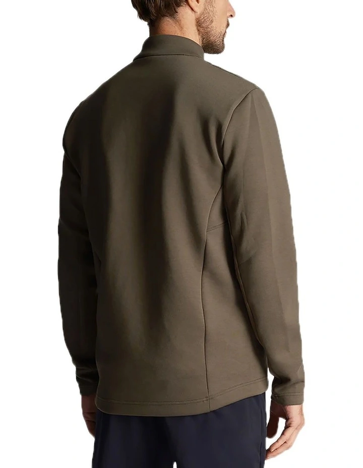 Baffle Quilted Quarter Zip Golf Midlayer Jacket in Cactus Green image 2
