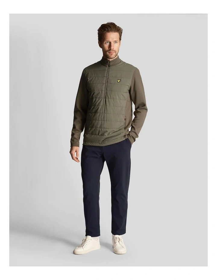 Baffle Quilted Quarter Zip Golf Midlayer Jacket in Cactus Green image 4